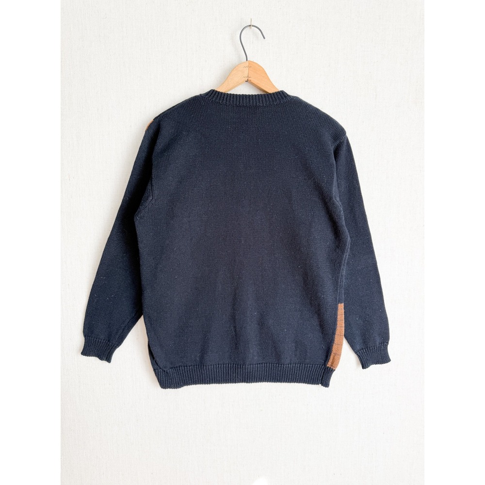 Talbots Vintage Fall Harvest‎ Cardigan Sweater Navy Blue Applique Embroidery S - Picture 4 of 4